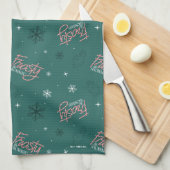 Linge De Cuisine Frosty Snowman Green Snowflake Motif (Quart Plié)