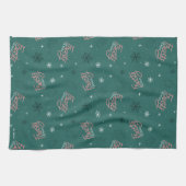 Linge De Cuisine Frosty Snowman Green Snowflake Motif (Horizontal)