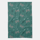 Linge De Cuisine Frosty Snowman Green Snowflake Motif (Vertical)