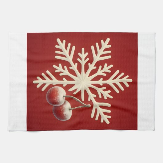 Linge De Cuisine Frozen Cherry Snowflake – Winter Magic Design (Horizontal)