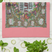 Linge De Cuisine Fruit à fleurs victorienne cuisson pêche rose vint (Plié)