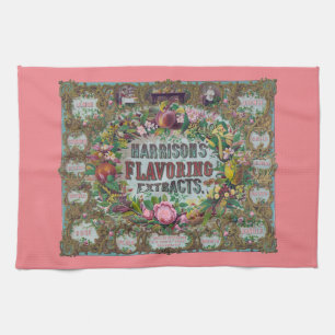 Linge De Cuisine Fruit à fleurs victorienne cuisson pêche rose vint