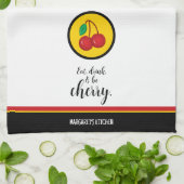 Linge De Cuisine Fruit Cerises Rouge Jaune Simple Amusante (Plié)