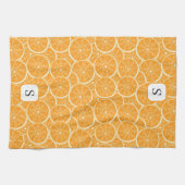 Linge De Cuisine Fruit d'agrumes orange mou Monogramme initial (Horizontal)