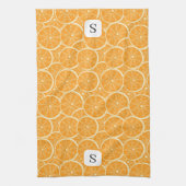 Linge De Cuisine Fruit d'agrumes orange mou Monogramme initial (Vertical)