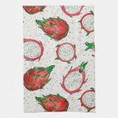 Linge De Cuisine Fruit de dragon rouge sur blanc (Vertical)