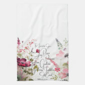 Linge De Cuisine Fruit de l'Esprit rose floral (Vertical)