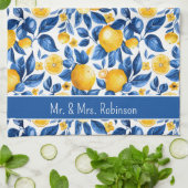 Linge De Cuisine Fruit Motif citron Fruit sur mesure Nom du couple (Plié)