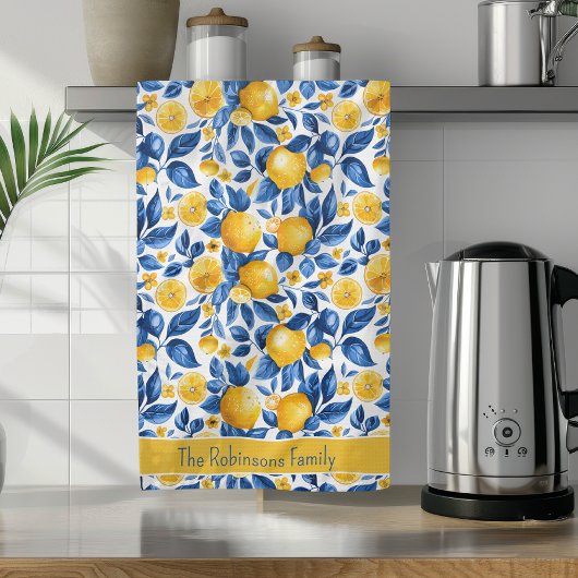 Linge De Cuisine Fruit tropical Motif citron Nom de famille personn