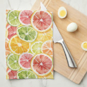 Linge De Cuisine Fruits Citriques Lime Citron Orange Pamplemousse (Quart Plié)
