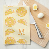 Linge De Cuisine Fruits D'Agrumes Orange Avec Monogramme Personnali (Quart Plié)