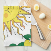Linge De Cuisine Fruits de citron tropicaux, Face Soleil. (Quart Plié)
