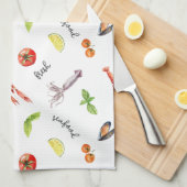 Linge De Cuisine Fruits De Mer Frais Sur Mesure (Quart Plié)