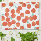 Linge De Cuisine Fruits de pêche, motif d'été. (Plié)