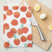 Linge De Cuisine Fruits de pêche, motif d'été. (Quart Plié)