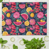 Linge De Cuisine Fruits et Fleurs Tropicaux (Plié)
