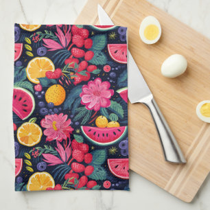 Linge De Cuisine Fruits et Fleurs Tropicaux