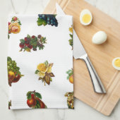 Linge De Cuisine Fruits et fleurs vintages (Quart Plié)