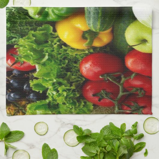 LINGE DE CUISINE FRUITS ET LÉGUMES (Plié)