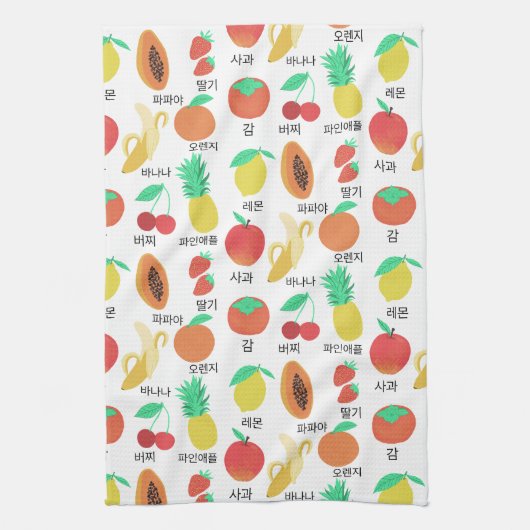 Linge De Cuisine Fruits Flash Cartes Coréen Fruit Fruit (Vertical)
