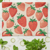 LINGE DE CUISINE FRUITS FRAISES (Plié)