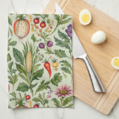 Linge De Cuisine Fruits, Légumes, Fleurs (Quart Plié)