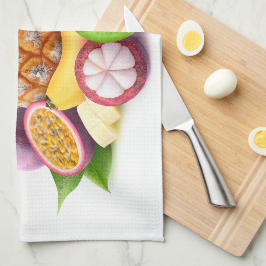 Linge De Cuisine Fruits tropicaux (Quart Plié)