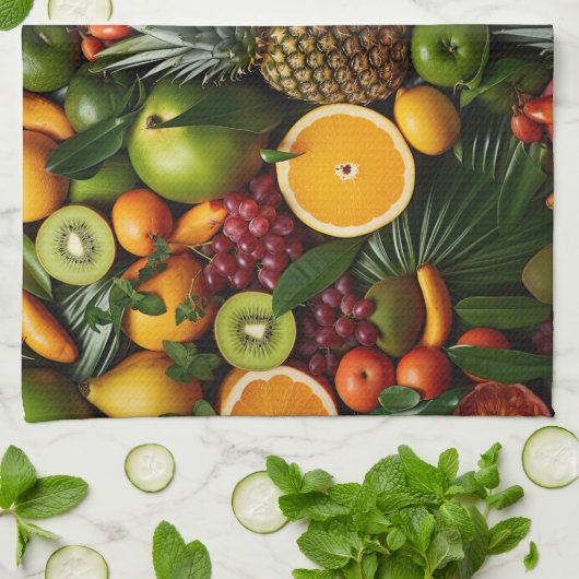Linge De Cuisine Fruits tropicaux (Plié)