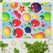 Linge De Cuisine Fruits Tropicaux Vibrants (Plié)