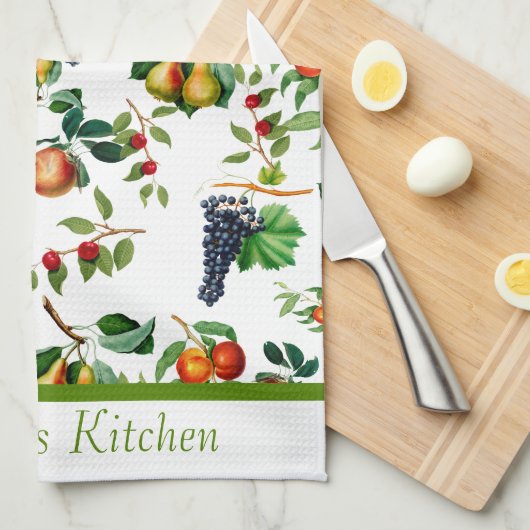 Linge De Cuisine Fruits Vintages (Quart Plié)
