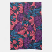 Linge De Cuisine Fuchsia en bleu et violet (Vertical)