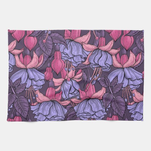 Linge De Cuisine Fuchsia rose et violet (Horizontal)
