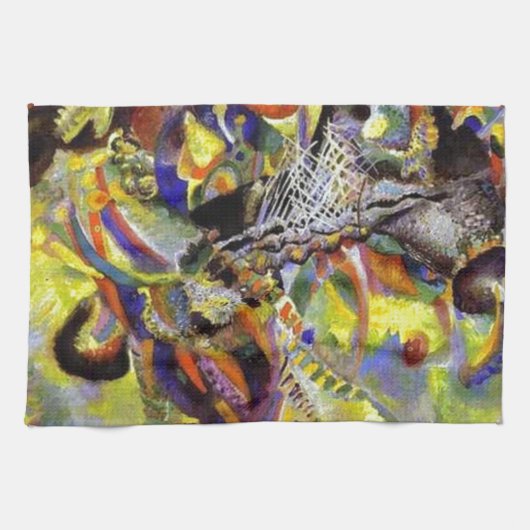 Linge De Cuisine Fugue peinture Abstraite par Kandinsky (Horizontal)