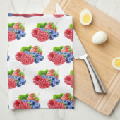 Linge De Cuisine Fumée aux bleuets et aux fraises (Quart Plié)