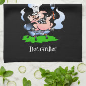 Linge De Cuisine Fumeur de cochon de Griller à chaud Noir (Plié)