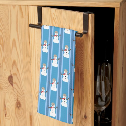 Linge De Cuisine Fun and Fancy Blue Snowman Inspecteur (Pliage en tiers)
