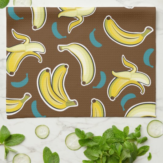 Linge De Cuisine Fun Banana Motif (Plié)