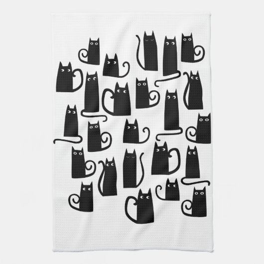 Linge De Cuisine Fun Black Cats (Vertical)