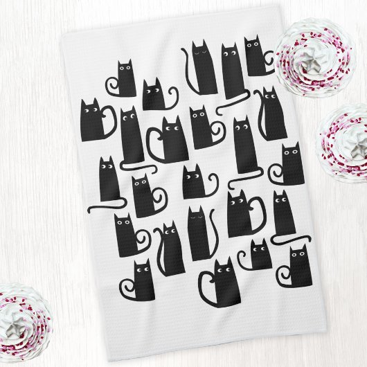 Linge De Cuisine Fun Black Cats