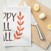 Linge De Cuisine Fun Brown Orange Happy Fall Leaf (Quart Plié)