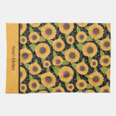 Linge De Cuisine Fun Chic Customisé Tournesol motif floral (Horizontal)