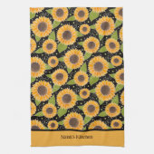 Linge De Cuisine Fun Chic Customisé Tournesol motif floral (Vertical)