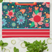 Linge De Cuisine Fun Chic Floral Moderne Vibes Positives Seulement  (Plié)