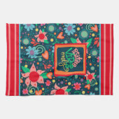 Linge De Cuisine Fun Chic Floral Moderne Vibes Positives Seulement  (Horizontal)