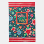 Linge De Cuisine Fun Chic Floral Moderne Vibes Positives Seulement  (Vertical)