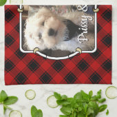 Linge De Cuisine Fun Custom Christmas Red & Black Plaid Photo Cadre (Plié)