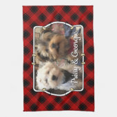 Linge De Cuisine Fun Custom Christmas Red & Black Plaid Photo Cadre (Vertical)