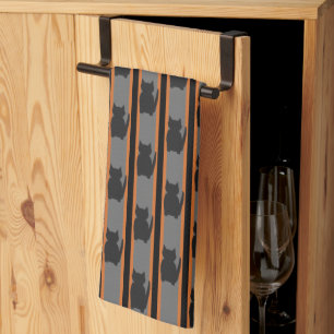 Linge De Cuisine Fun et Fun Halloween Noir Silhouette Chats