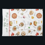 Linge De Cuisine Fun Italian Food Lover Mangia Bene<br><div class="desc">Celebrate your love of Italian food with this fun kitchen towel featuring pizza, pasta, wine, espresso, and more! Perfect for home cooks and chefs who adore Italian cuisine, this colorful design adds flavor and joy to every meal prep. Mangia bene, Ridi spresso, Ama molto! (Eat well, laugh often, love much)....</div>