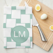 Linge De Cuisine Fun tissé Carré Mint Green (Quart Plié)